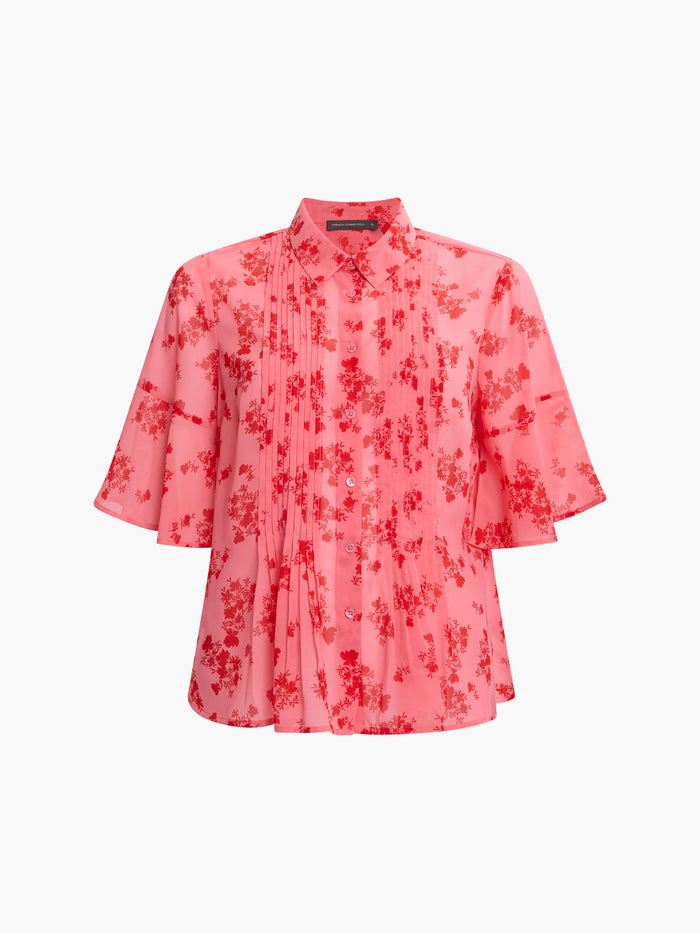 Raquel Floral Pintuck Shirt