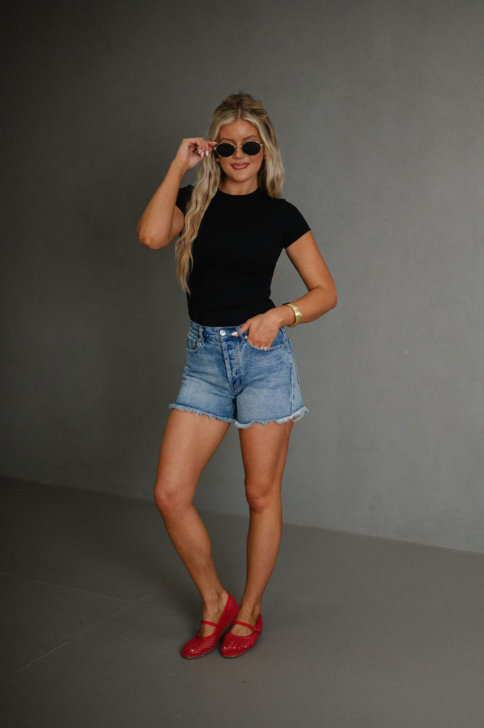 Reagan Frayed Denim Shorts