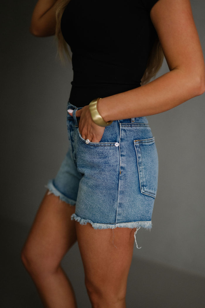 Reagan Frayed Denim Shorts