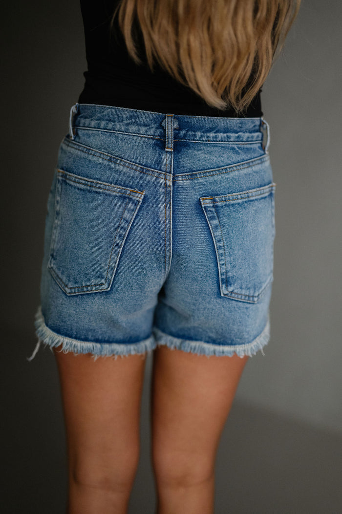 Reagan Frayed Denim Shorts