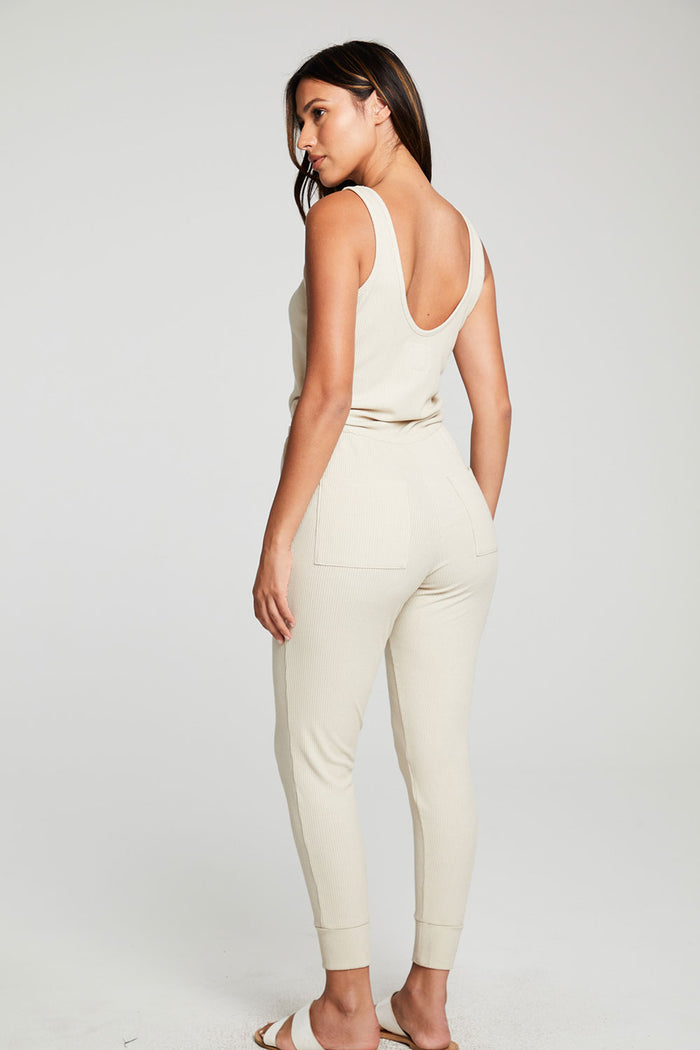 Recycled Cozy Rib Low Back Tank Jumpsuit WOMENS chaserbrand