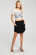 Recycled Cozy Rib Smocked Hi Lo Shirttail Skirt WOMENS chaserbrand