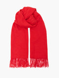 Red Lightweight Brushed Fringed Scarf