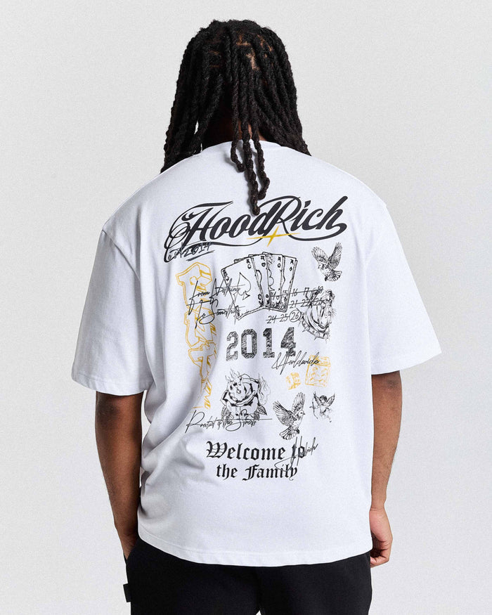 Relic Oversized T-Shirt - White/Black/Yellow