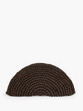 Ribbon Crochet Brown Clutch Bag