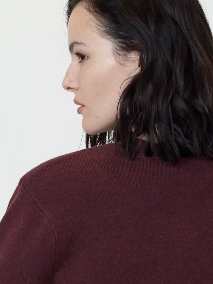 Riri Burgundy Knit Button Through Cardigan