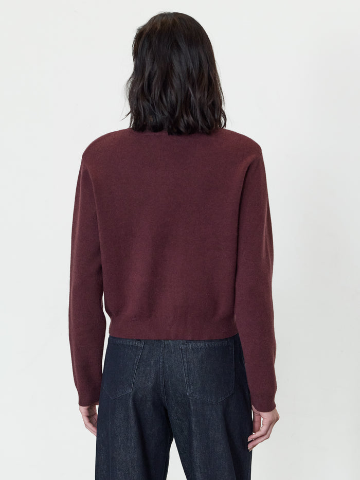 Riri Burgundy Knit Button Through Cardigan