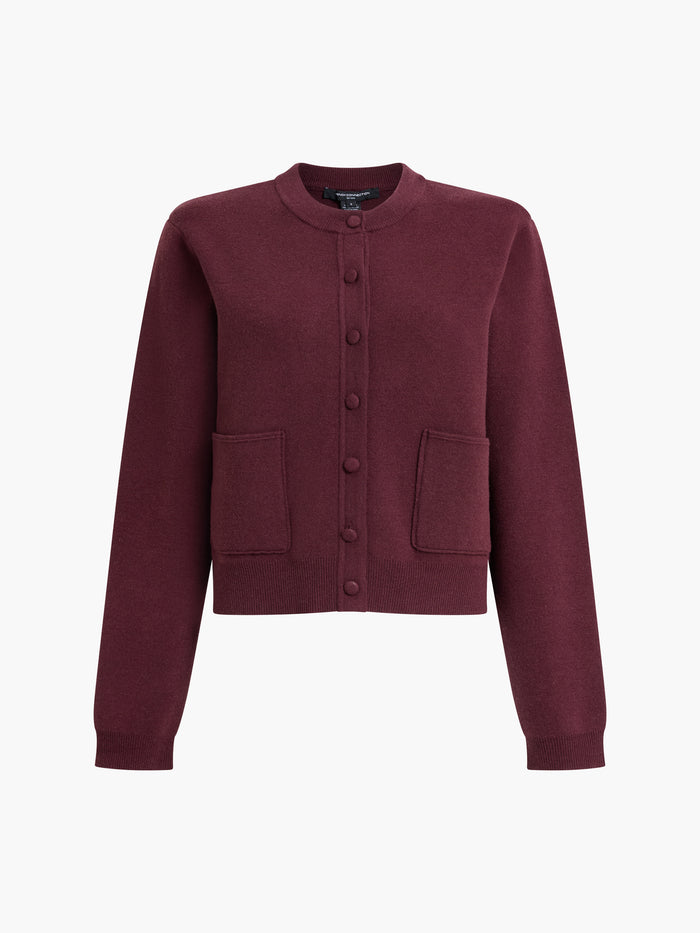 Riri Burgundy Knit Button Through Cardigan