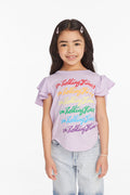 Rolling Stones Rainbow Script Girls Tee Girls chaserbrand
