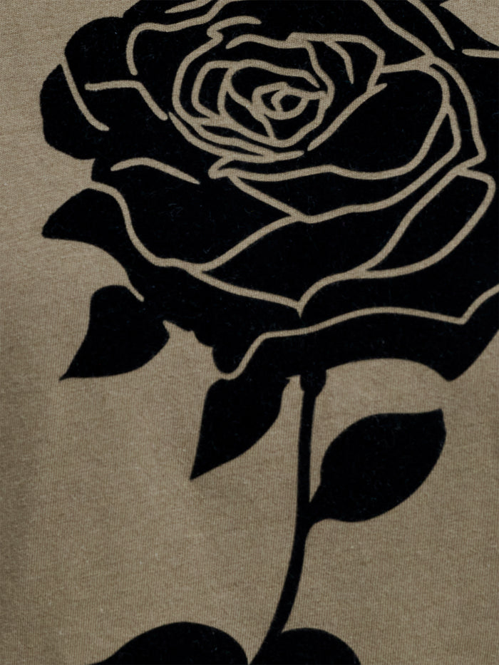 Rose Khaki Green Flocked T-Shirt