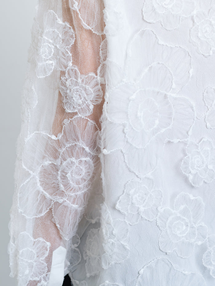Ruchi Floral Lace Long Sleeve White Shirt