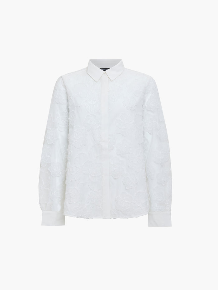 Ruchi Floral Lace Long Sleeve White Shirt