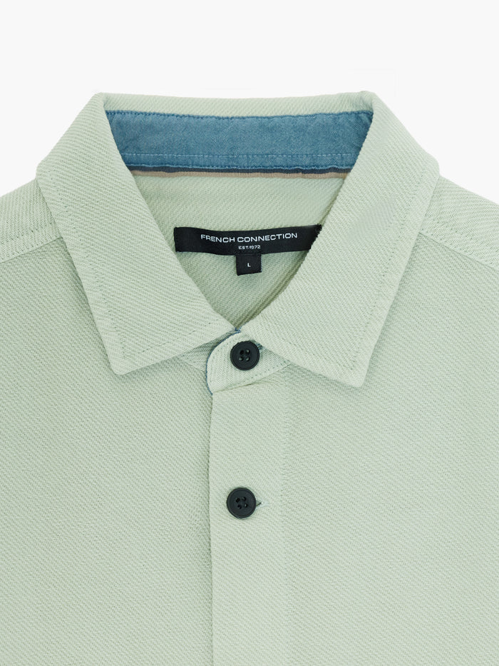 Sage Green Twill Utility Overshirt