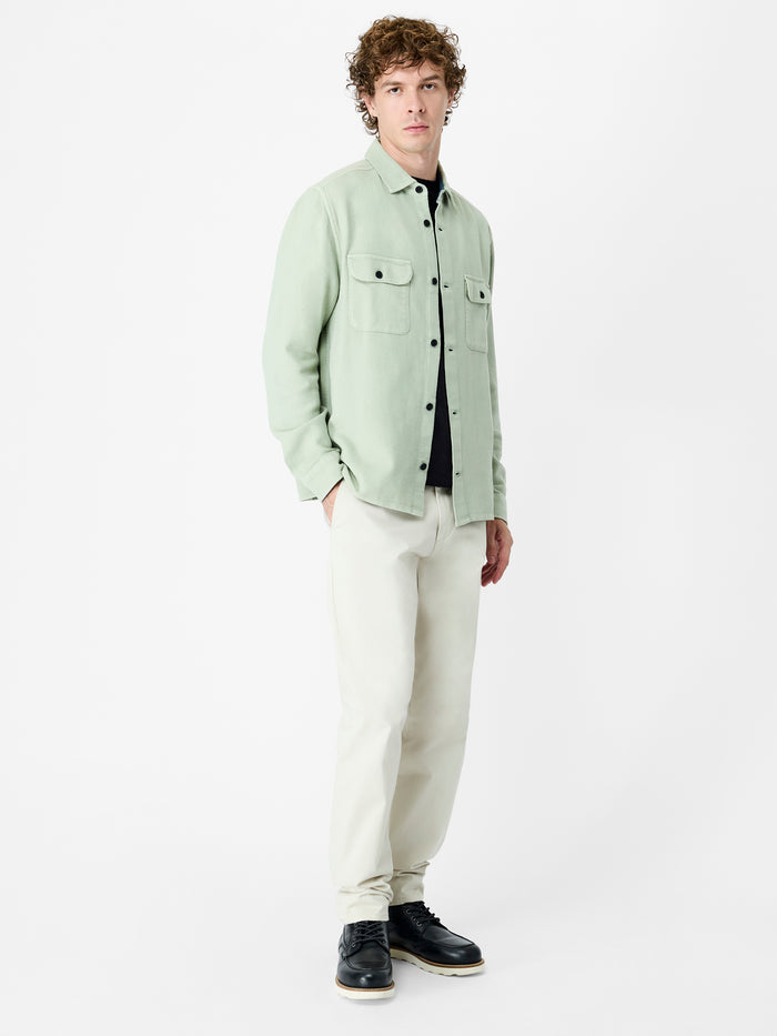 Sage Green Twill Utility Overshirt