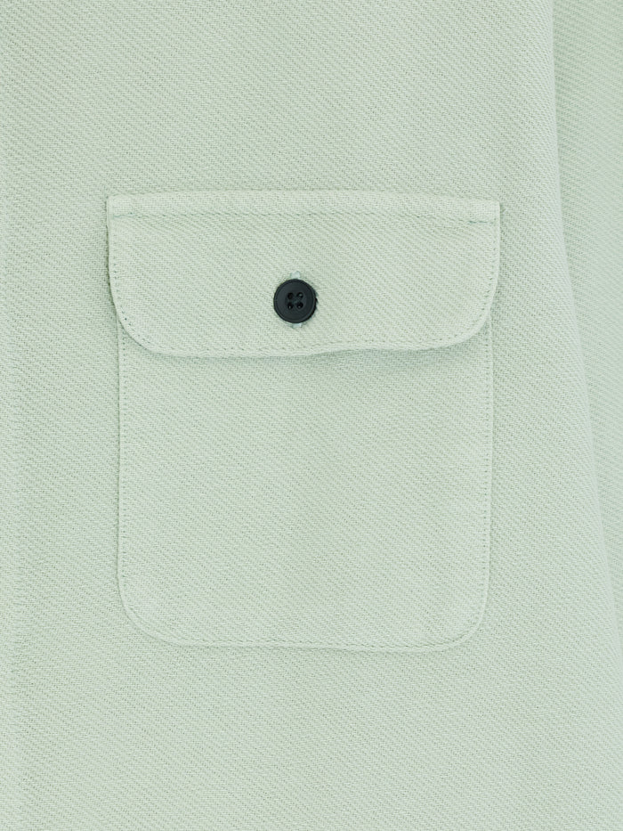 Sage Green Twill Utility Overshirt