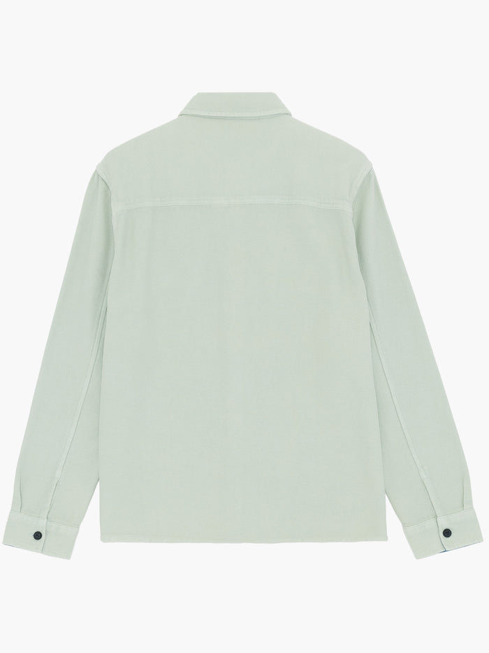 Sage Green Twill Utility Overshirt