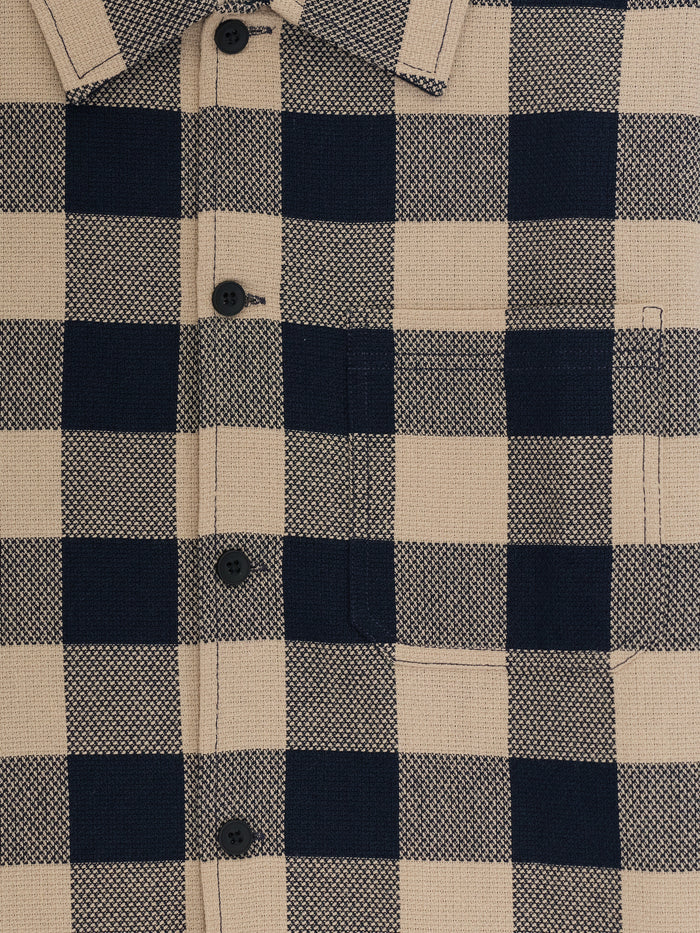 Sand Dobby Check Long Sleeve Shirt