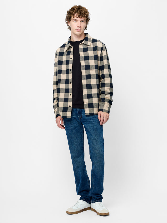 Sand Dobby Check Long Sleeve Shirt