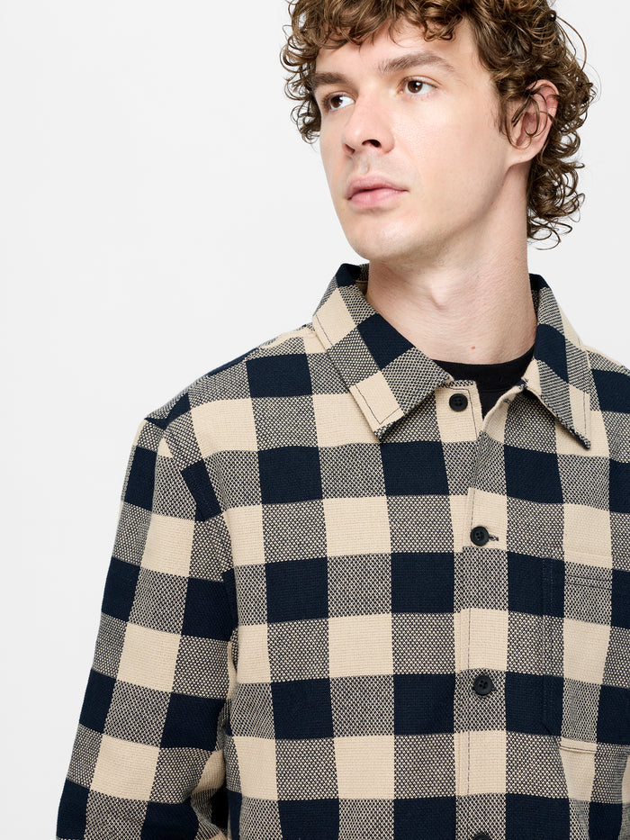 Sand Dobby Check Long Sleeve Shirt