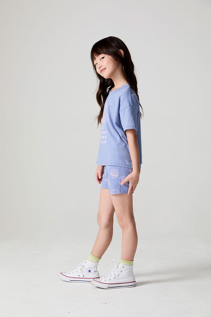 Girls Seashell Dreams Allover Shorts chaserbrand