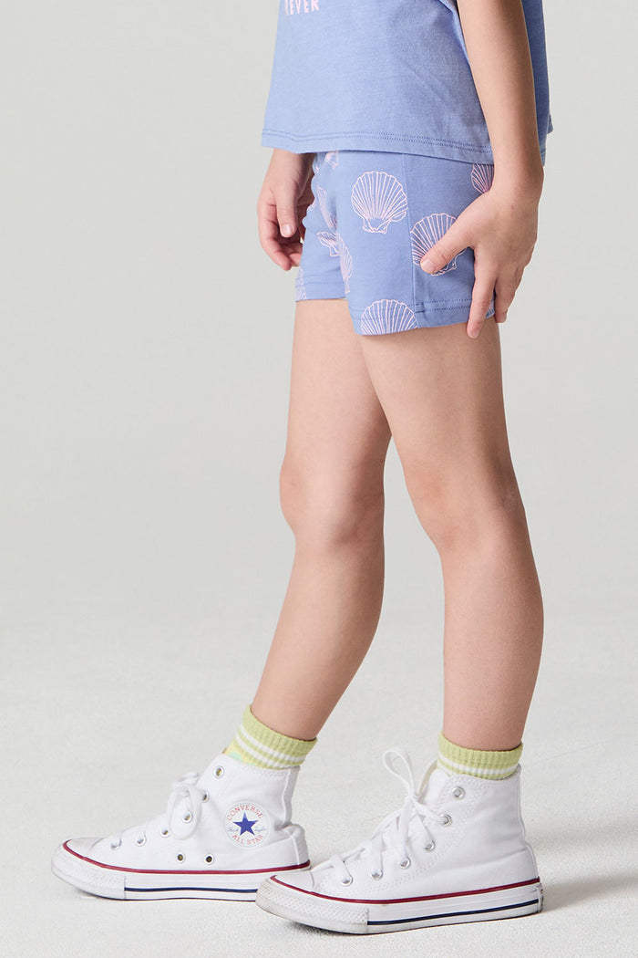 Girls Seashell Dreams Allover Shorts chaserbrand