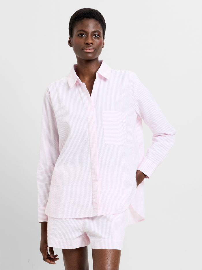 Seersucker Stripe Relaxed Shirt