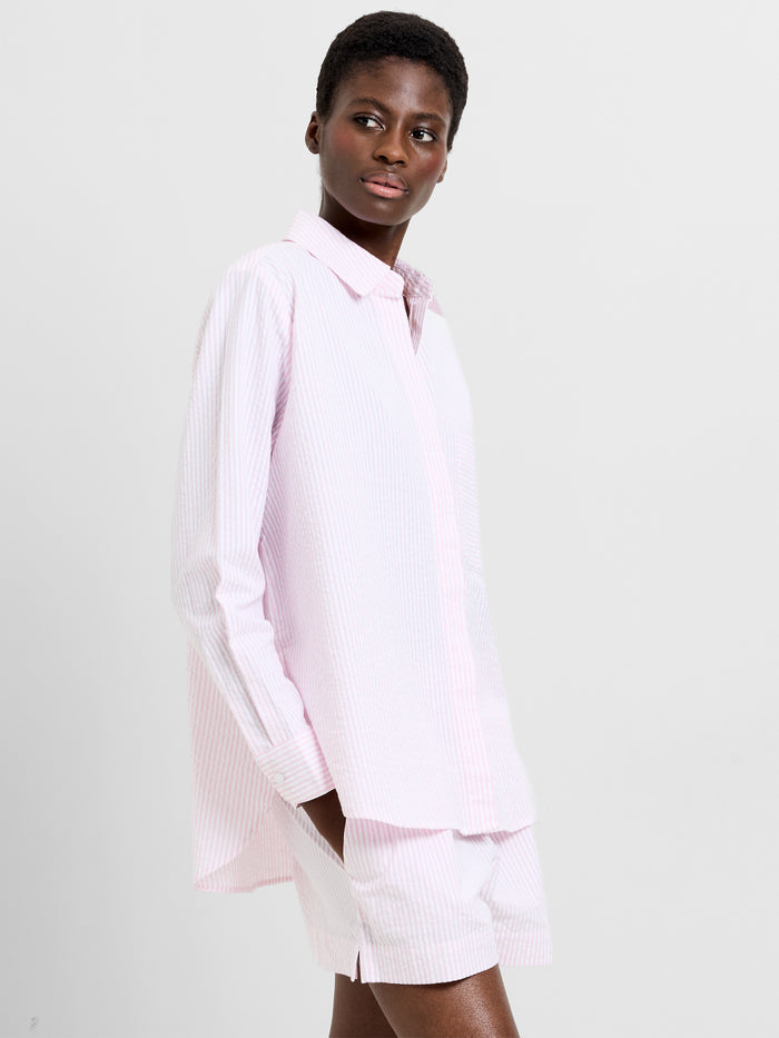 Seersucker Stripe Relaxed Shirt