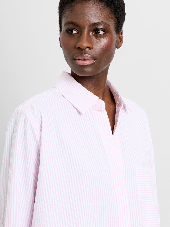 Seersucker Stripe Relaxed Shirt