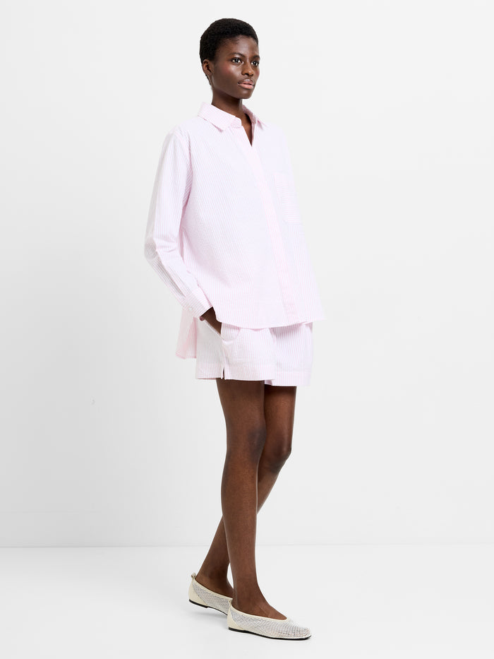 Seersucker Stripe Relaxed Shirt