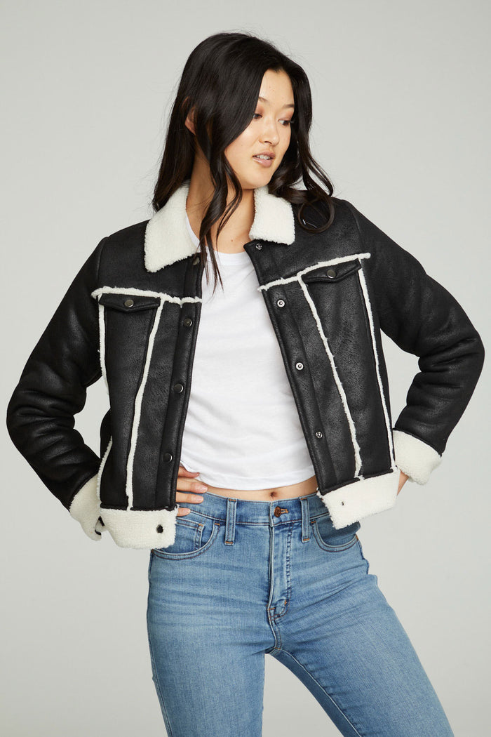 Shearling Trucker Jacket WOMENS chaserbrand