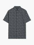 Short Sleeve Floral Print Navy Shirt