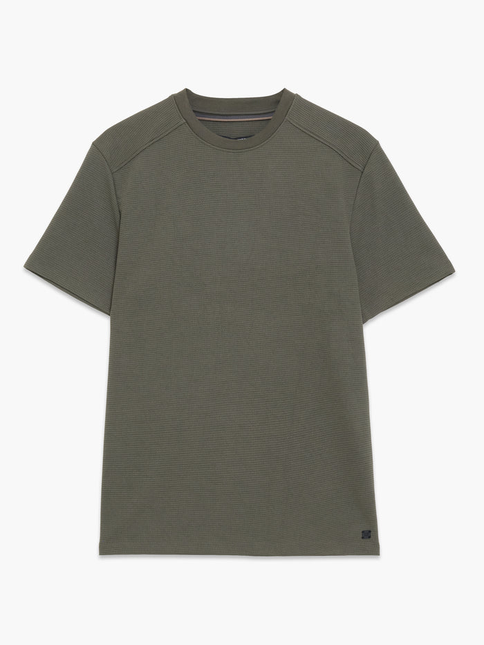 Short Sleeve Khaki Green Waffle Jersey T-Shirt