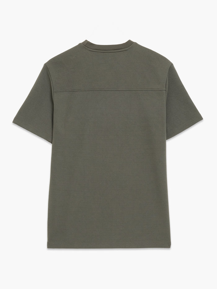 Short Sleeve Khaki Green Waffle Jersey T-Shirt
