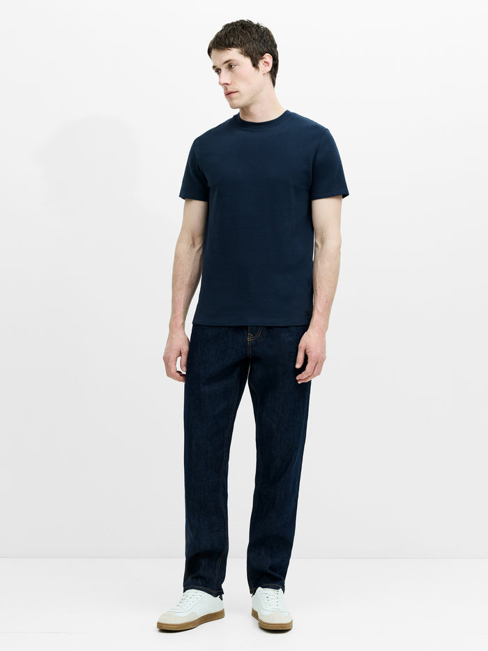 Short Sleeve Navy Crew Neck T-Shirt