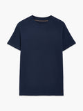 Short Sleeve Ottoman Texture Dark Blue T-Shirt