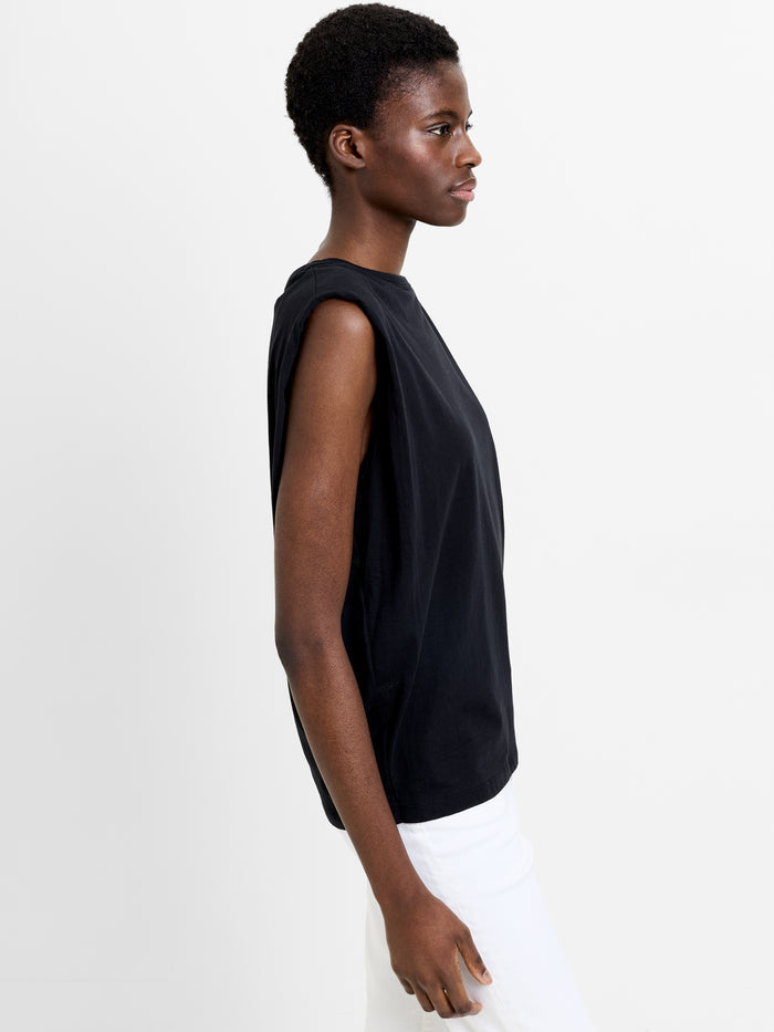 Shoulder Pad Sleeveless T-Shirt