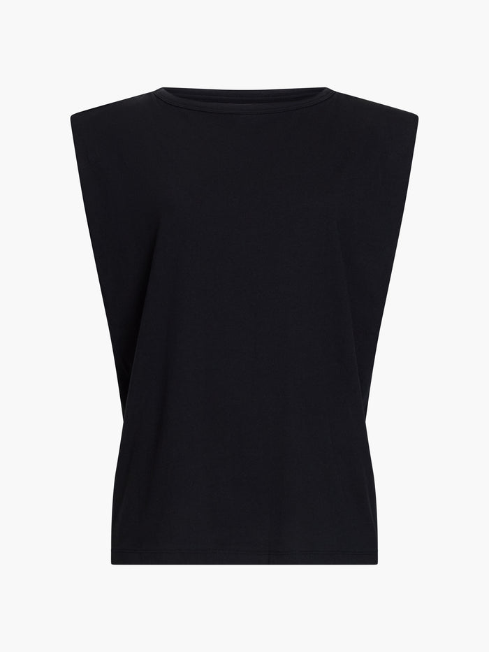 Shoulder Pad Sleeveless T-Shirt