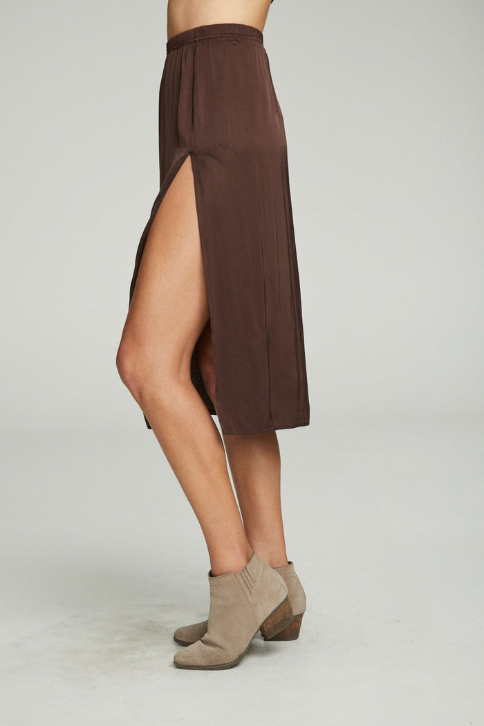 Side Slit Midi Skirt WOMENS chaserbrand