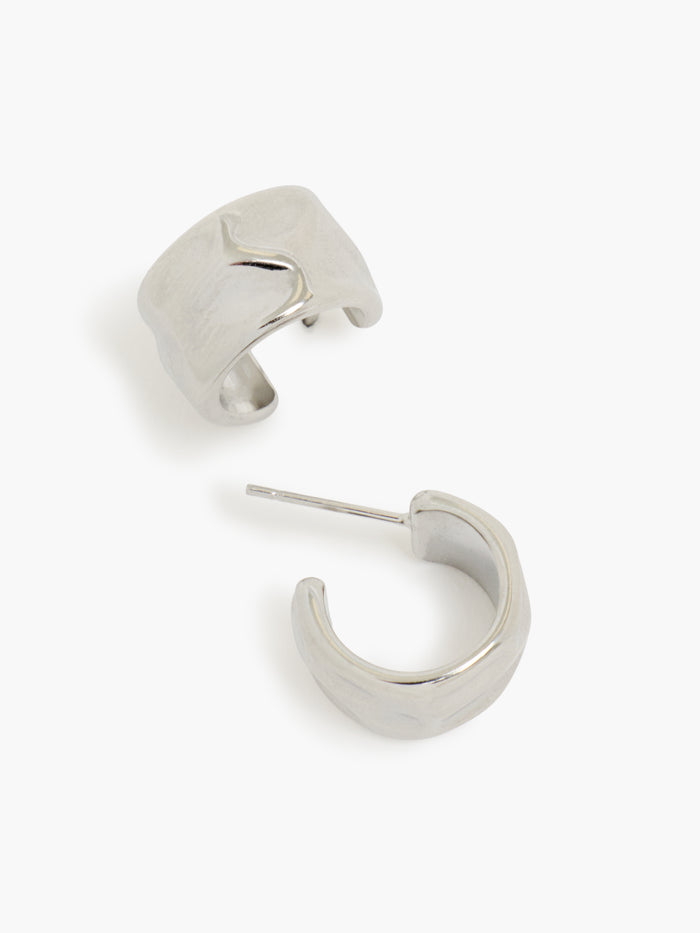 Silver Chunky Hoop Earrings