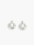 Silver Doorknob Drop Earrings