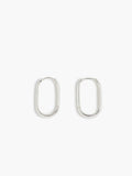 Silver Elongated Hoop Earrings