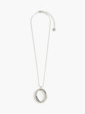 Silver Hammered Halo Pendant Necklace