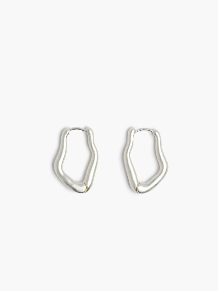 Silver Irregular Hoop Earrings