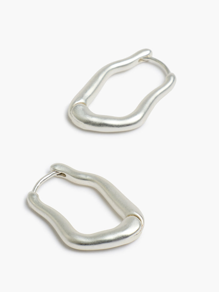 Silver Irregular Hoop Earrings