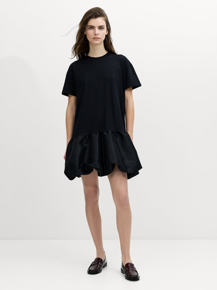 Sivine Black Bubble Hem Mini Dress