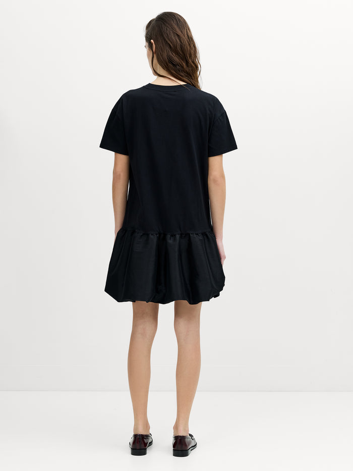 Sivine Black Bubble Hem Mini Dress
