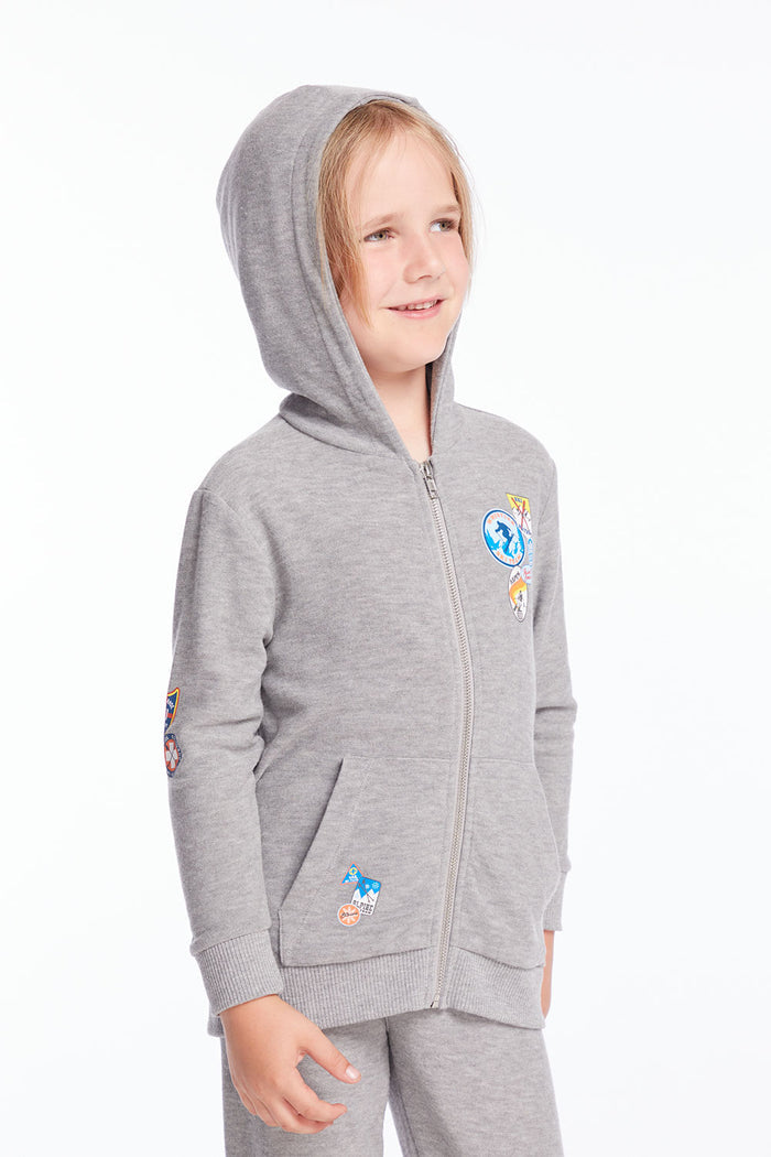 Ski Patrol Patches Boys Zip Up Hoodie Boys chaserbrand