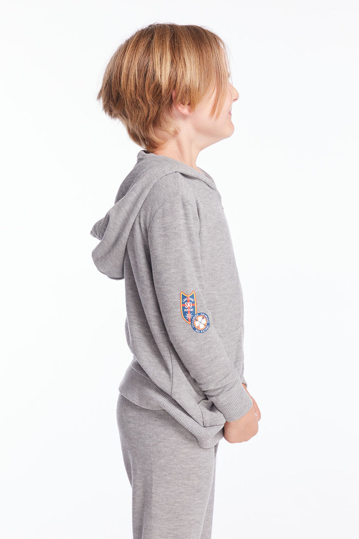 Ski Patrol Patches Boys Zip Up Hoodie Boys chaserbrand
