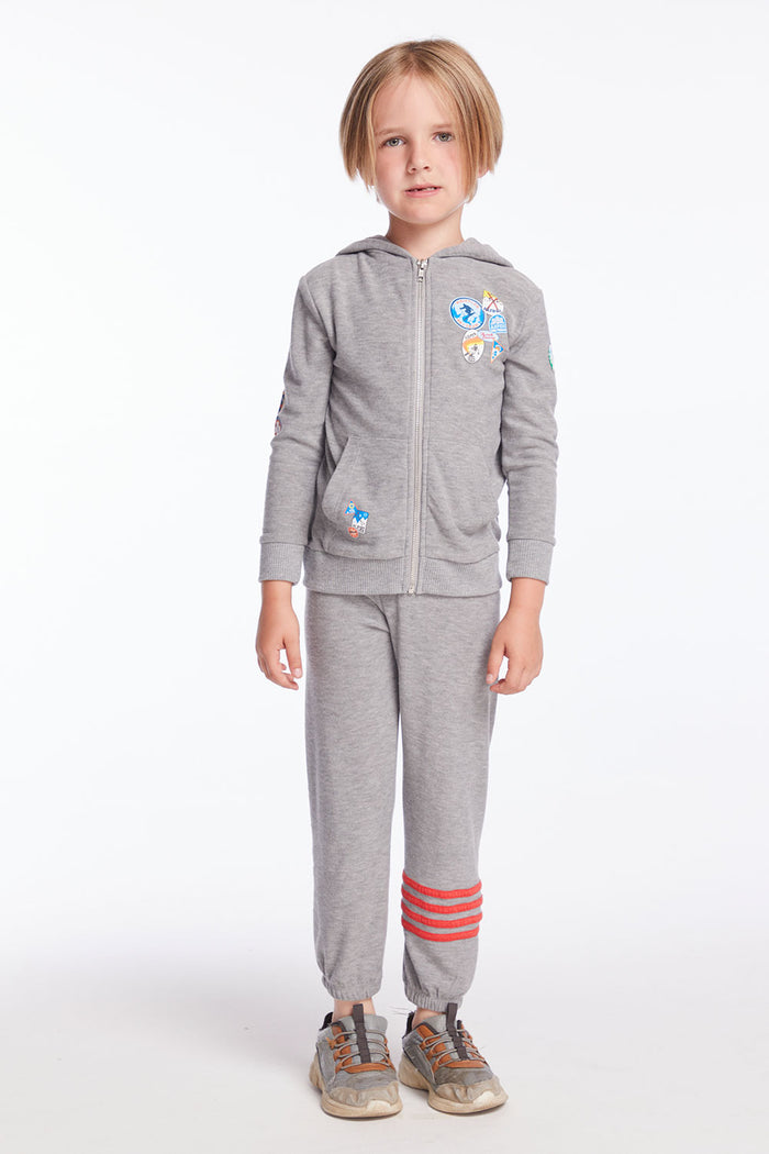 Ski Patrol Patches Boys Zip Up Hoodie Boys chaserbrand