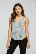 Slub Jersey V Neck Knot Back Shirttail Cami WOMENS - chaserbrand